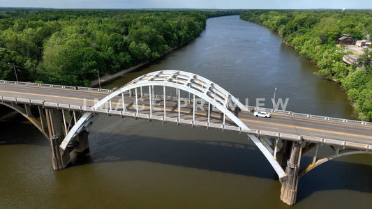 stock photo Selma, AL Edmund Pettus Bridge over Alabama River