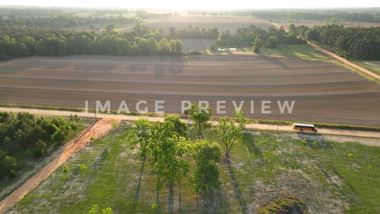 stock photo school bus on country road