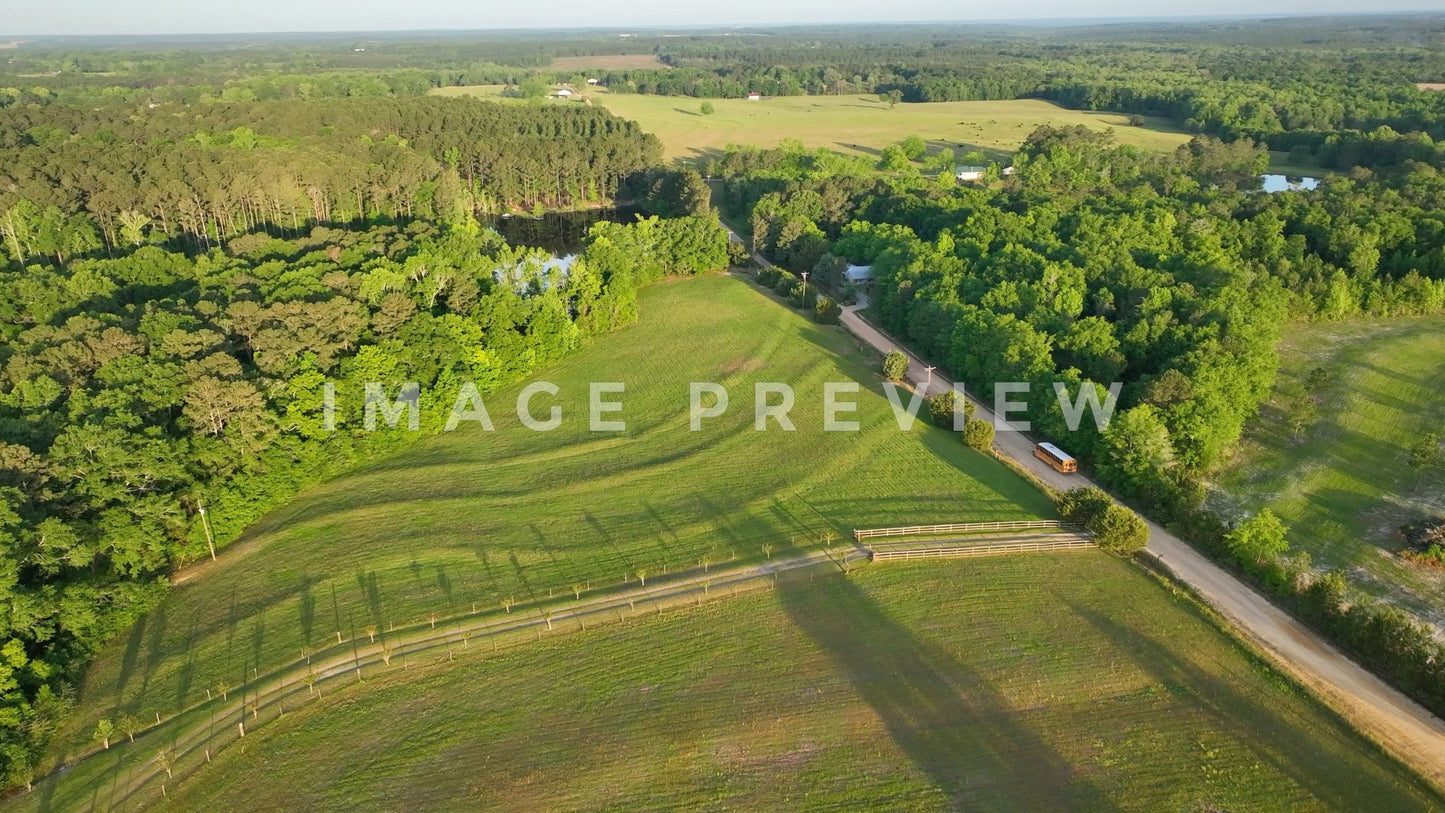 stock photo school bus on country road
