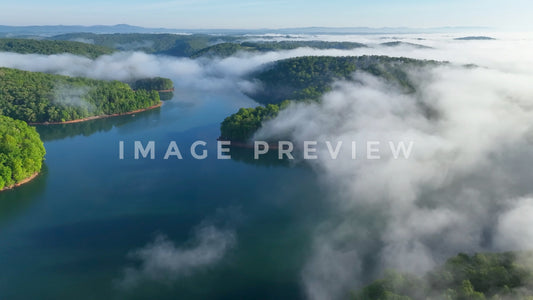 stock photo morning fog over tennessee mountains