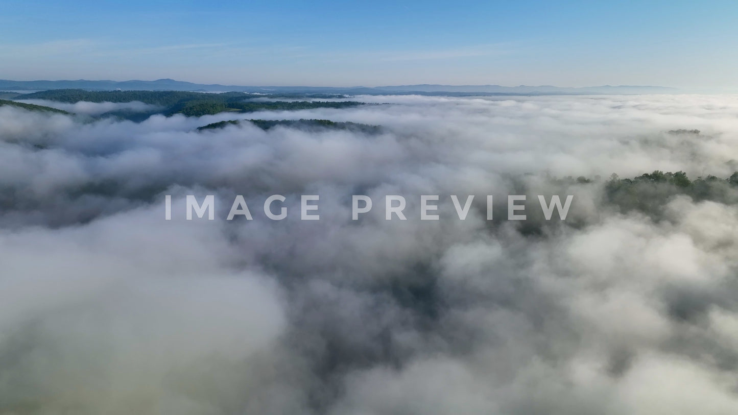 stock photo morning fog over tennessee mountains