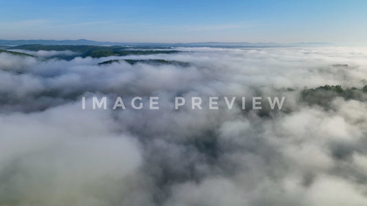stock photo morning fog over tennessee mountains