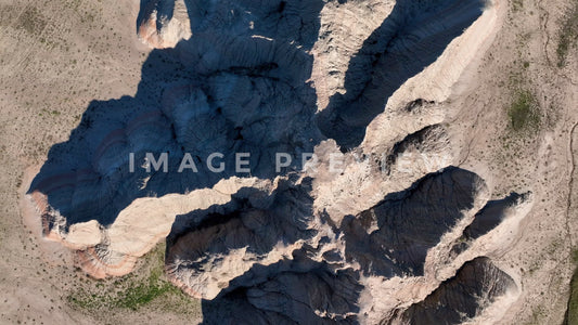 4k Still Frame - Badlands, South Dakota looking down on eroded Butte