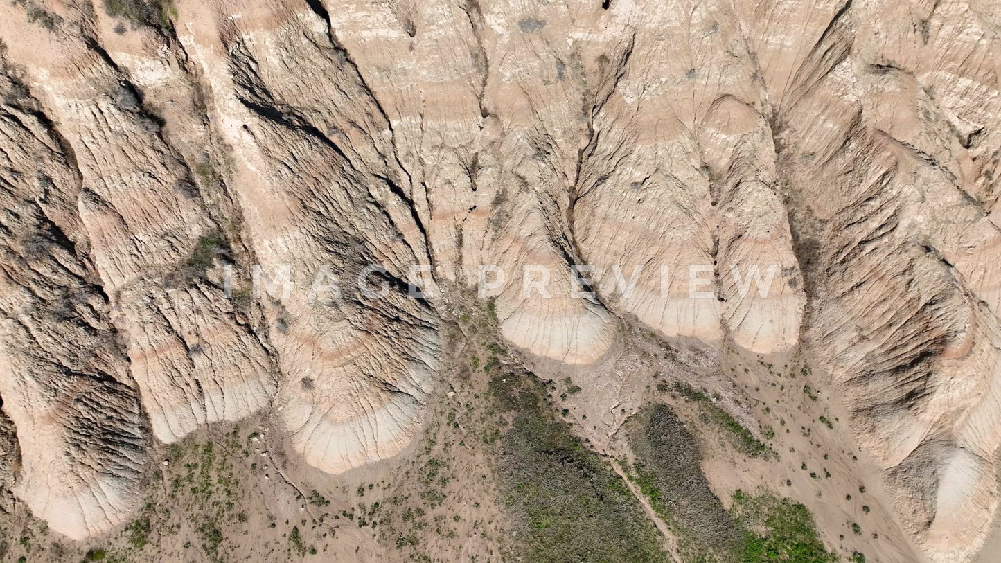 4k Still Frame - Badlands, South Dakota sedimentation layers shown in hillside from ancient inland sea