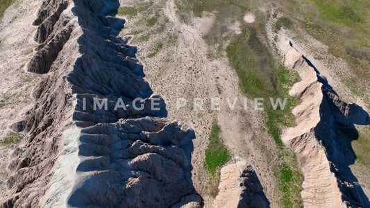 4k Still Frame - Badlands, South Dakota eroded hillside from Butte on mixed-grass prairie