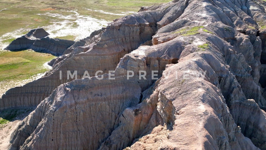 4k Still Frame - Badlands, South Dakota ancient inland sea sedimentation layers on Butte