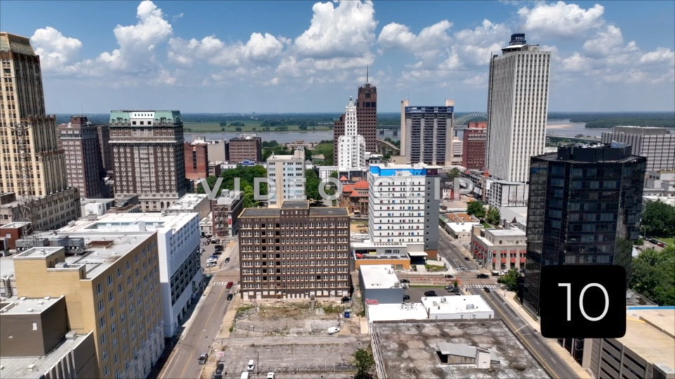 CLIP 10 - Memphis, TN city buildings downtown