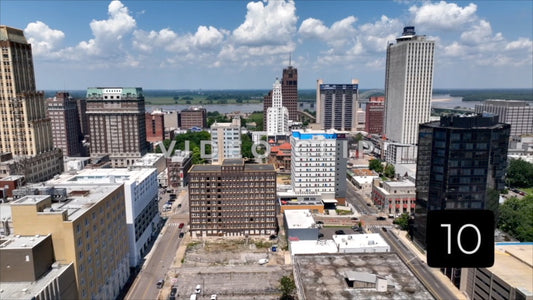 CLIP 10 - Memphis, TN city buildings downtown