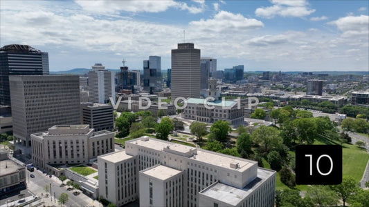 CLIP 10 - Nashville, TN slow turning view of Tennessee state capital building