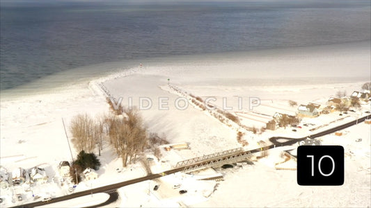 CLIP 10 - Winter Vol. 3 - Winter frozen mouth on Irondequoit Bay on Lake Ontario