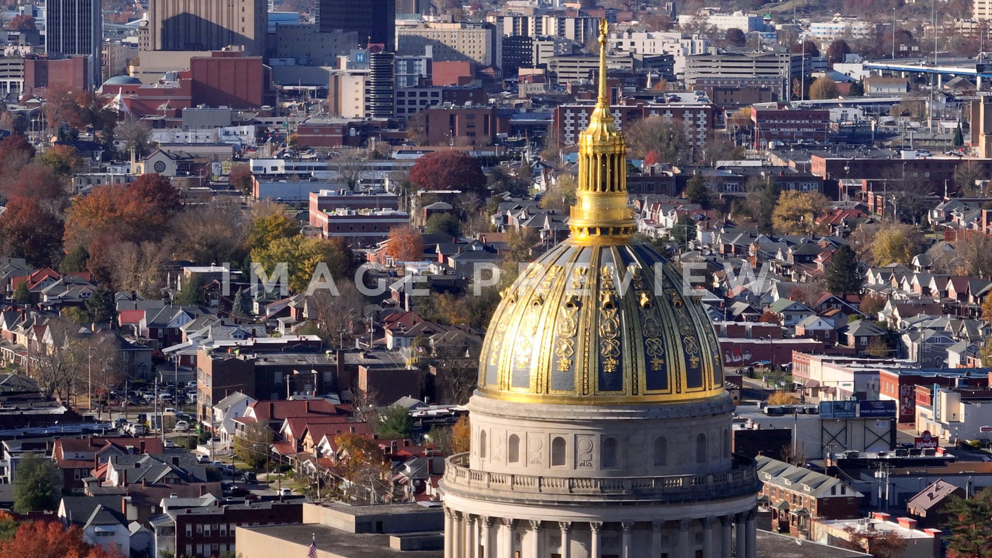 4k Still Frame - Charleston, WV 7x zoom capital with downtown
