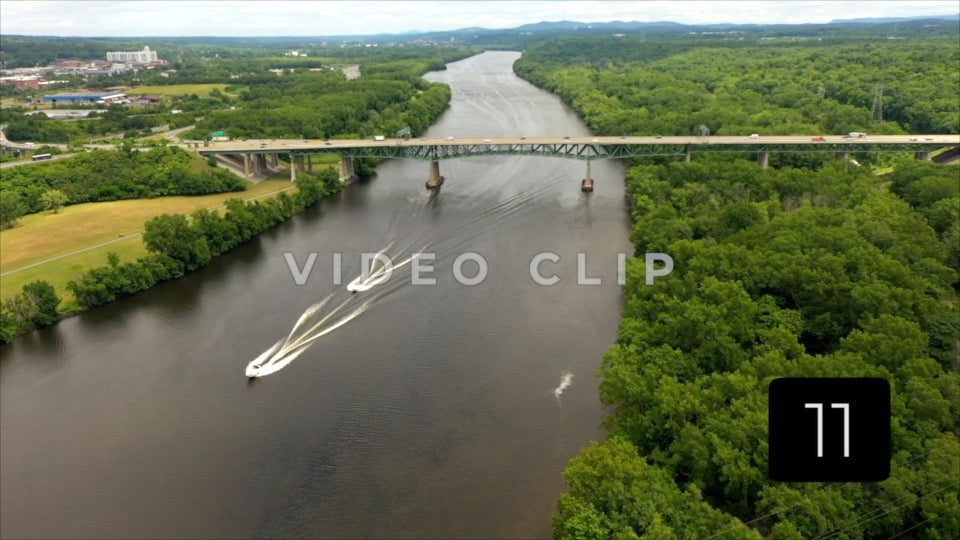 CLIP 11 - Albany, NY Vol. 2 - boaters enjoying day of outdoor recreation on the Hudson river