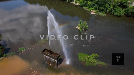 CLIP 11 - Lynchburg, VA historic Langley Fountain makes rainbow in James River