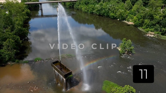 CLIP 11 - Lynchburg, VA Vol. 2 - historic Langley Fountain makes rainbow in James River