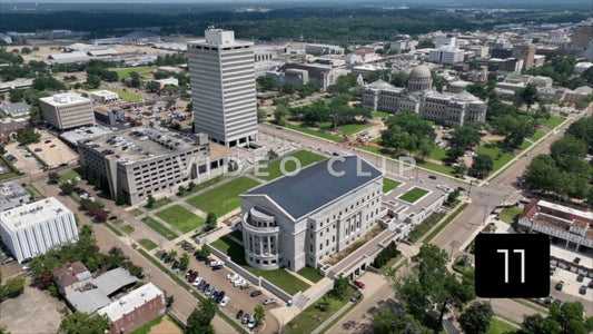 CLIP 11 - Jackson, MS view of government buildings and Mississippi Capital