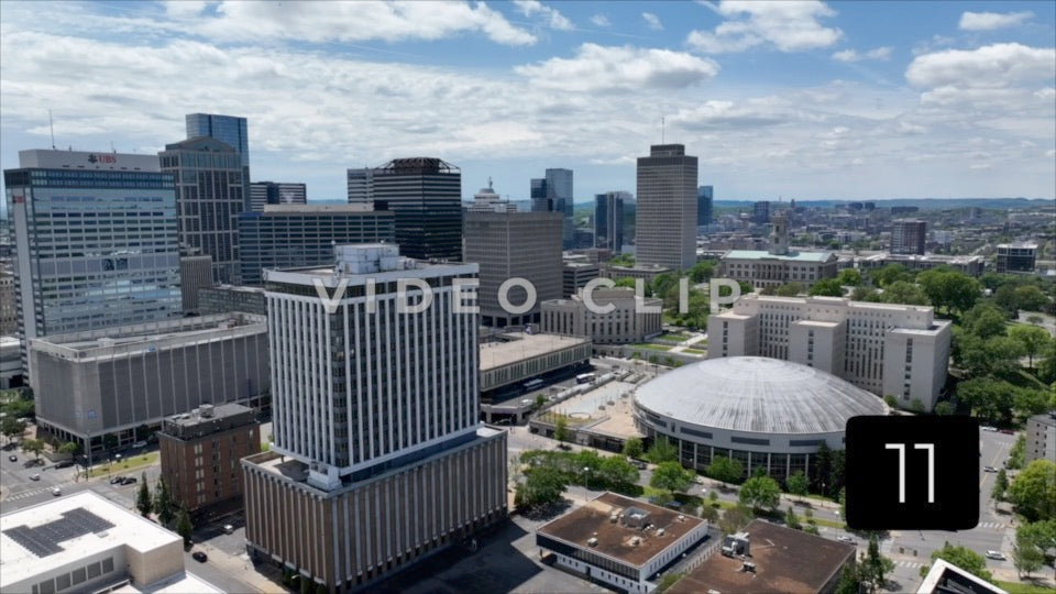 CLIP 11 - Nashville, TN pulling away from state capital building to reveal skyline