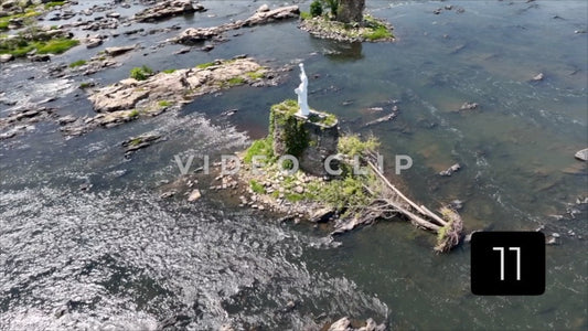 CLIP 11 - Harrisburg, PA looking down on Susquehanna River at Statue of Liberty