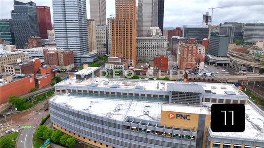 CLIP 11 - Pittsburgh, PA Vol. 2 - city skyline rotating around buildings and streets