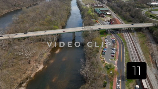 CLIP 11 - Lynchburg, VA Vol. 1 - looking down the James River while train passes by below