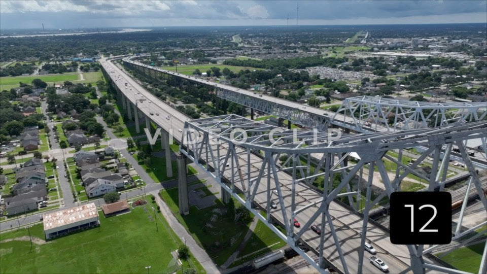 CLIP 12 - New Orleans, LA Vol. 1 - traffic crossing Crescent Connection Bridge