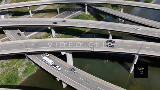 CLIP 12 - Binghamton, NY traffic crossing over Susquehanna River on highway interchange