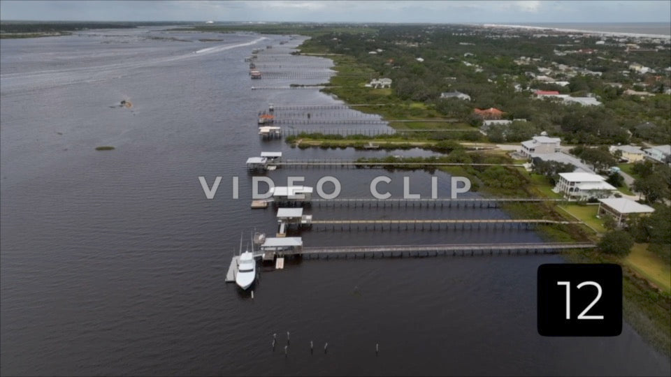 CLIP 12 - St Augustine, Florida docks along the Matanzas river