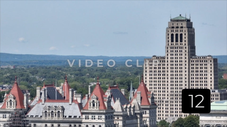 CLIP 12 - Albany, NY Vol. 1 - close up of Historic State Capitol, 19th-century architecture