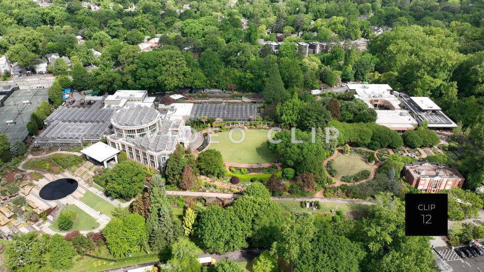 CLIP 12 - Atlanta, GA drone view of Atlanta Botanical Garden by Piedmont Park