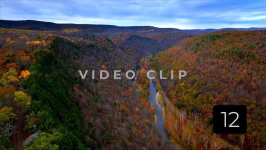 CLIP 12 - Pennsylvania Grand Canyon slowly rising over ridge to view Pine Creek