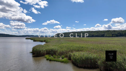 CLIP 12 - Hudson River, NY Low drone flight over Piermont Marsh