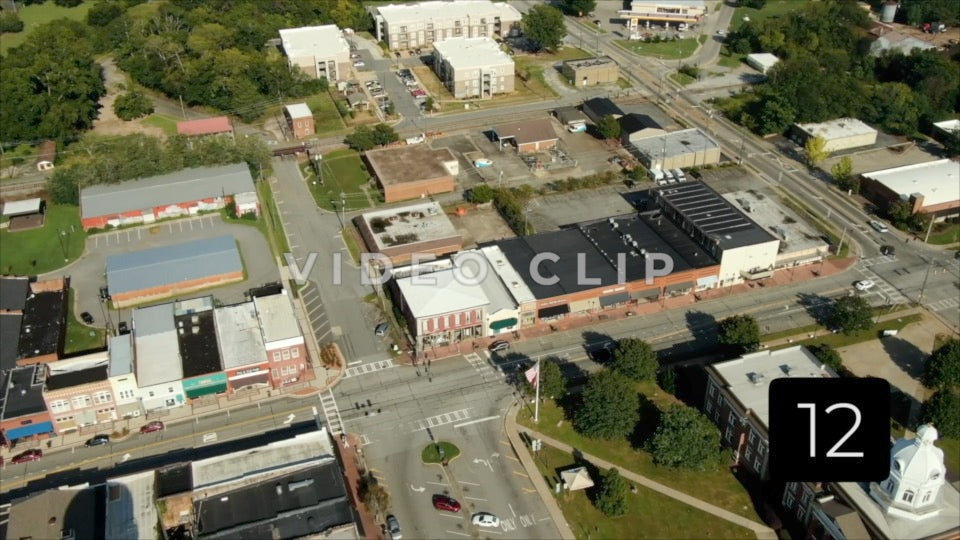 CLIP 12 - Eatonton, GA - Putnam County Clerk of Courts - reverse flight aerial past courthouse