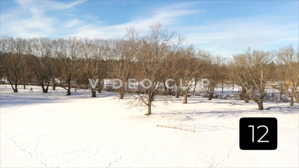 CLIP 12 - Rochester, NY Vol. 7 - Snow covered field in Winter at Ellison Park, NY