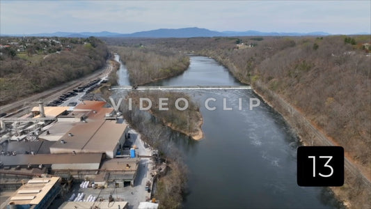 CLIP 13 - Lynchburg, VA Vol. 1 - flight towards spillway dam on the James River