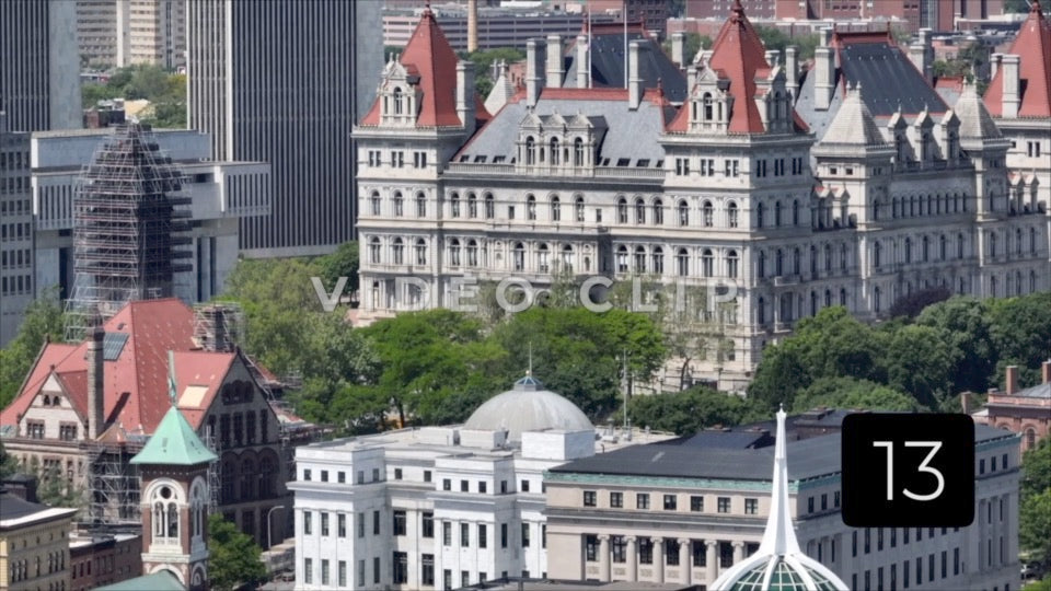 CLIP 13 - Albany, NY Vol. 1 - close up of State Capitol and other downtown buildings