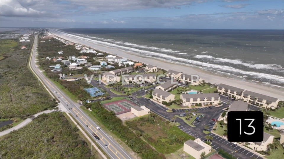 CLIP 13 - St Augustine, Florida cars traveling on A1A scenic byway past beach front homes