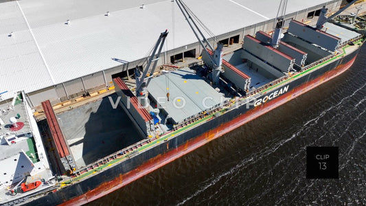 CLIP 13 - Brunswick, GA aerial turn while looking down at cargo ship