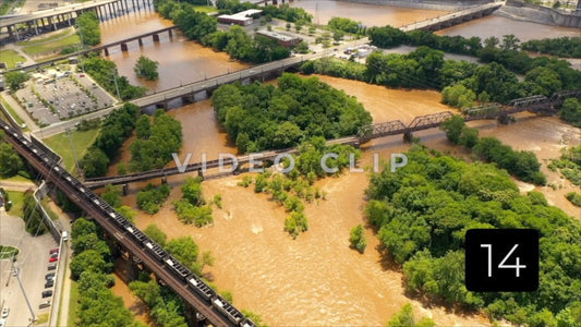CLIP 14 - Richmond, VA Vol. 1 - James River at flood level after extreme weather