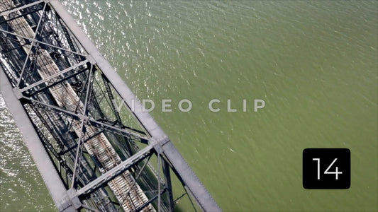 CLIP 14 - Charleston, WV drone flight over train bridge then looking down