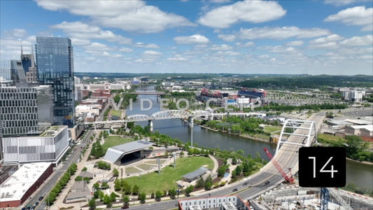 CLIP 14 - Nashville, TN sweeping view of skyline towards Ascend Amphitheater