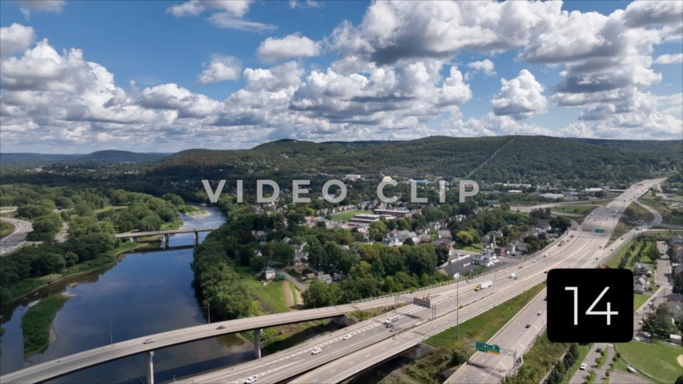 CLIP 14 - Binghamton, NY traffic crossing over Susquehanna River