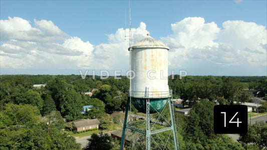 CLIP 14 - Montezuma, GA close up of watertower then pulling away