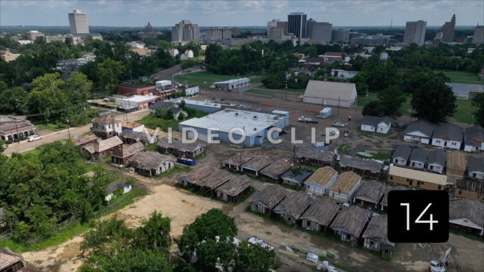CLIP 14 - Jackson, MS flight over urban renovation towards downtown