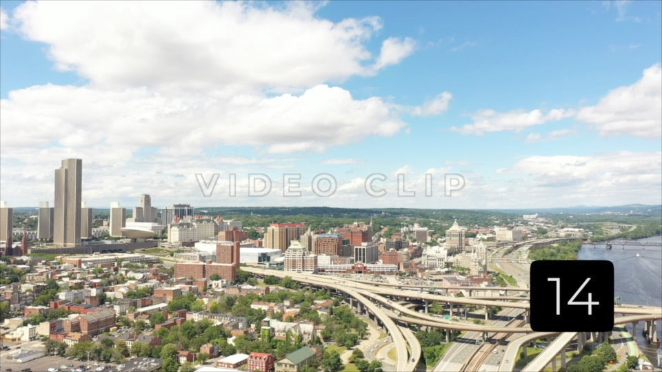 CLIP 14 - Albany, NY Vol. 2 - cityscape of New York's Capital City by the Hudson river