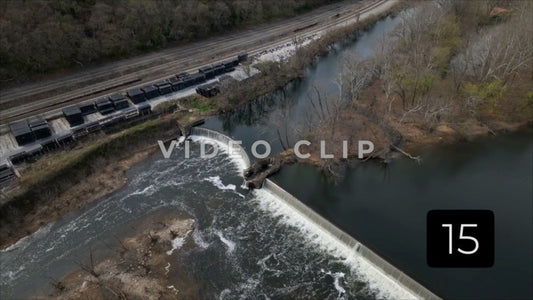 CLIP 15 - Lynchburg, VA Vol. 1 - slow motion looking down at spillway dam on James River