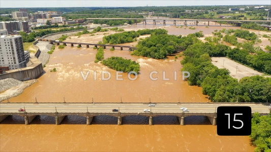 CLIP 15 - Richmond, VA Vol. 1 - James river is filmed as flood water flows by city