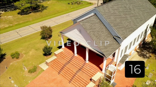 CLIP 16 - Indiantown Presbyterian Church aerial view rising above church
