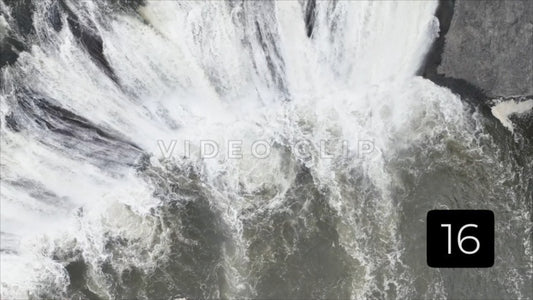 CLIP 16 - Looking straight down on dramatic Cohoes Waterfall in New York State