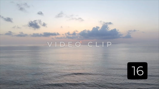 CLIP 16 - Isla Mujeras, Mexico rising up past palm trees to view sunrise