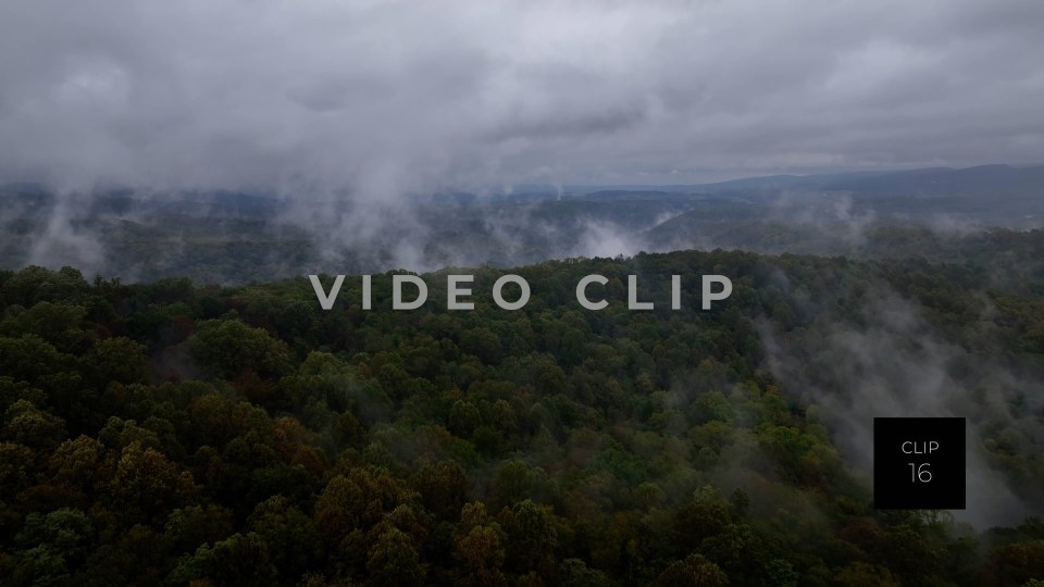 CLIP 16 - Ohiopyle, PA misty mountain landscape as clouds pass over mountains