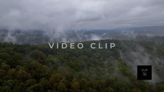 CLIP 16 - Ohiopyle, PA misty mountain landscape as clouds pass over mountains